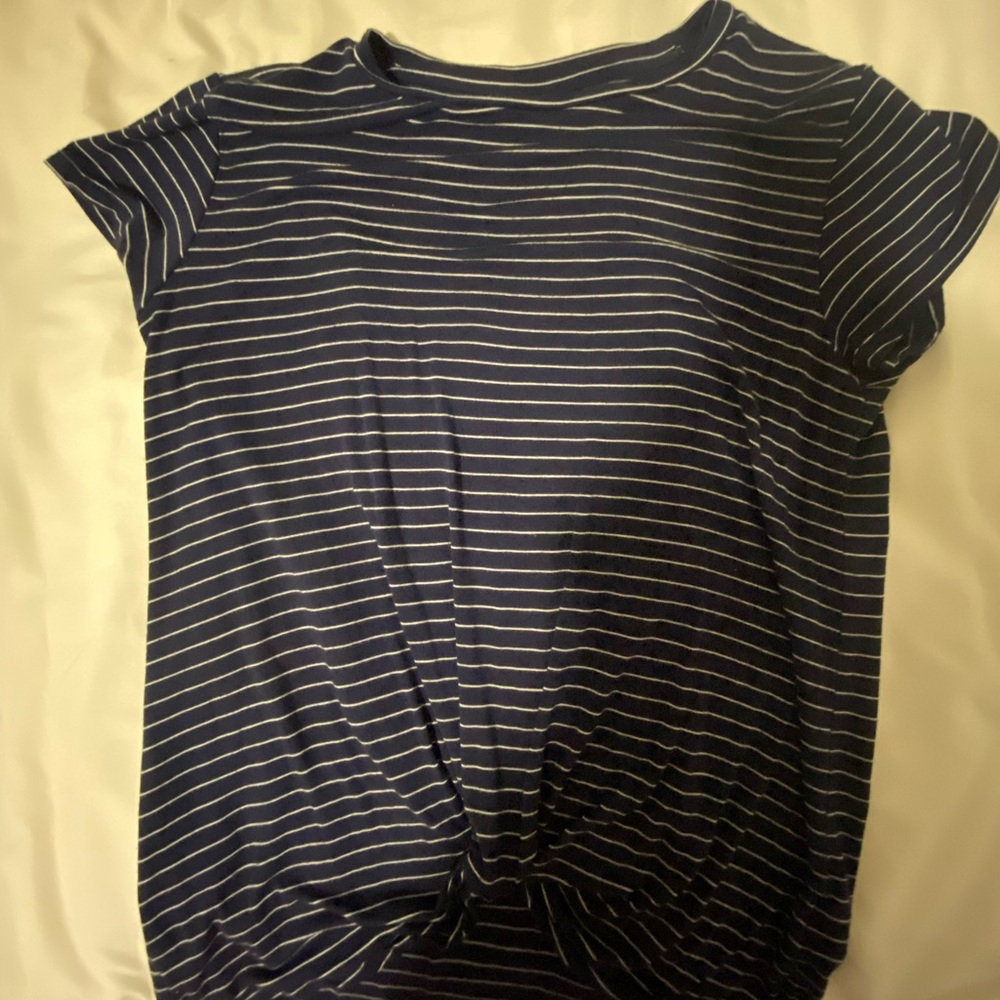 Navy blue striped T-shirt